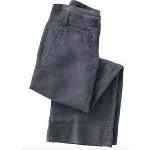 POETRY Wide-leg Blue Stone Linen Trousers
